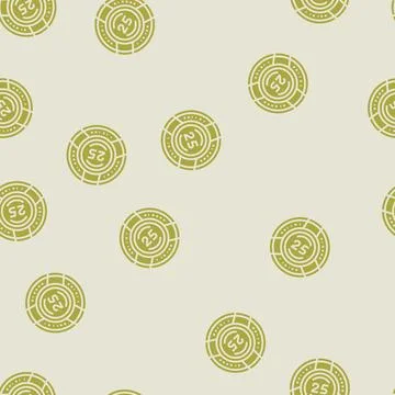 Poker chips glyph seamless pattern Illustrazione stock