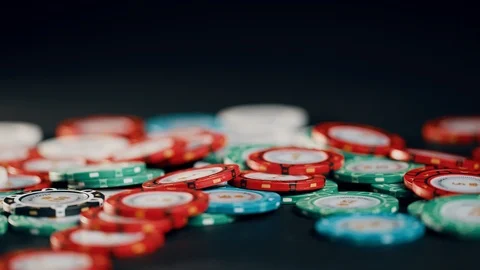Poker Chips going into the pot Stock Footage 101787670