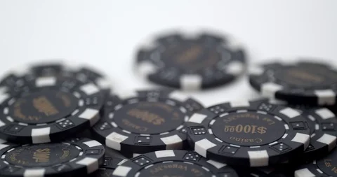 Poker chips individually picked up Stock Footage 112329717