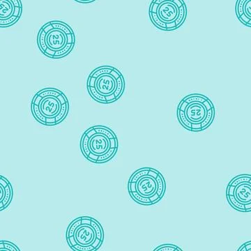 Poker chips line seamless pattern Stock Illustration