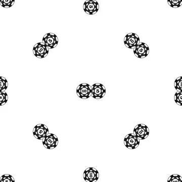 Poker chips nominal five and ten pattern seamless black Stock Illustration