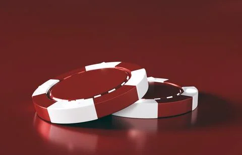 Poker chips on red background Stock Illustration