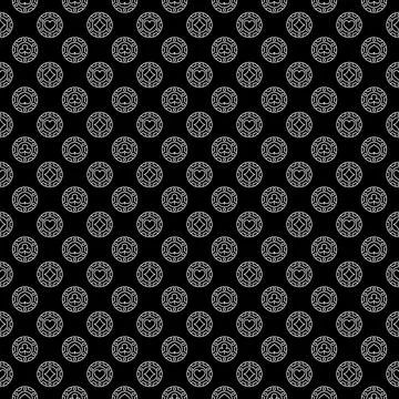Poker Chips Seamless minimal Pattern - vector concept casino dark background Stock Illustration