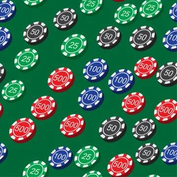 Poker Chips Seamless Pattern Stock Illustration