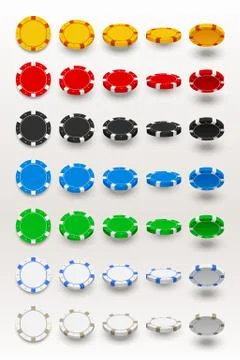 Poker chips in set Stock Illustration