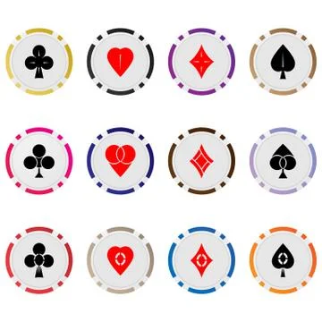 Poker chips set Stock Illustration