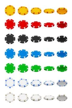 Poker chips set isolated Illustrazione stock