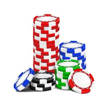 Poker chips stack. 3D realistic blackjack money token. Vegas or Macau casino Stock Illustration