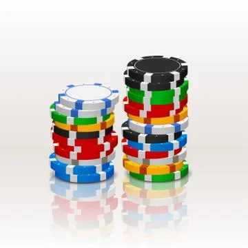 Poker chips in a stack Stock Illustration