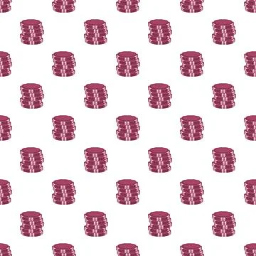 Poker chips stacks forming seamless gambling pattern Stock Illustration