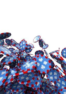 Poker chips tumbling Stock Illustration