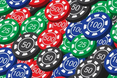 Poker Color Chips Seamless Pattern 3D Illustration Stock Illustration