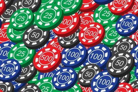 Poker Color Chips Seamless Pattern 3D Illustration Stockillustratie
