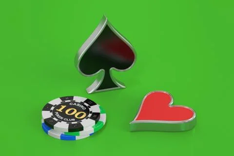 Poker concept, 3D rendering Illustrazione stock
