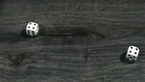 Poker Dice rolling on four Stock Footage 87862393