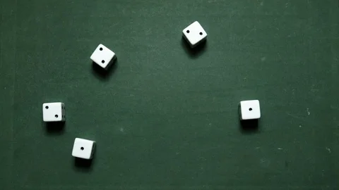 Poker Dice rolling full-house on two and one Stock Footage 87862095