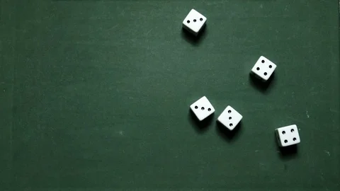 Poker Dice rolling full-house on three and four Stock Footage 87862154