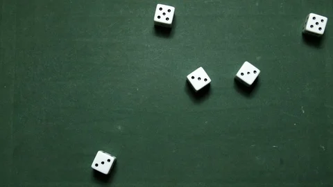 Poker Dice rolling full-house on three and five Stock-Footage 87862157