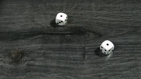 Poker Dice rolling two-of-a-kind of ones Stock Footage 87862317