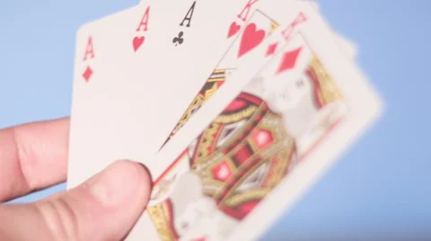 Poker - Flash Royale On The Blue Background Stock Footage 60221998