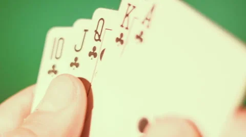 Poker - Flash Royale On The Green Background Stock Footage 60219491