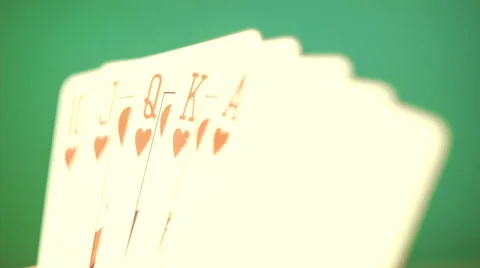 Poker - Flash Royale On The Green Background Stock Footage 60219501