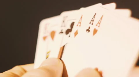 Poker - Full House On The Black Background Stock Footage 60217780