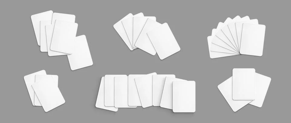 Poker game cards in white stack Stock Illustration