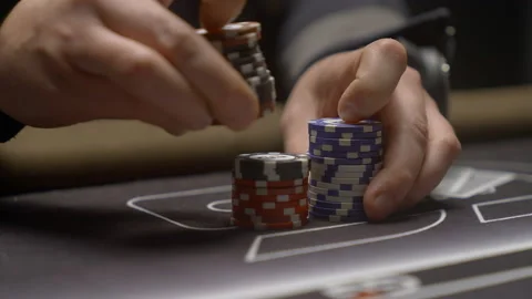Poker game on a grey table Stock Footage 200008551