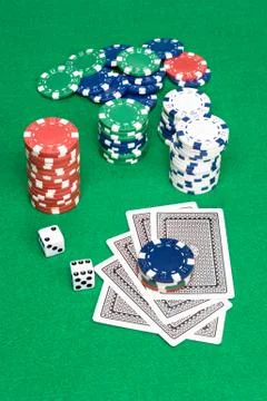 Poker game setting Stock Photos