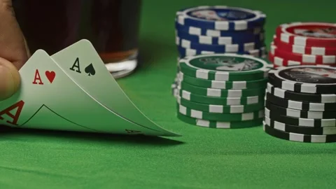 Poker game. Two aces close up Stock Footage 142062157