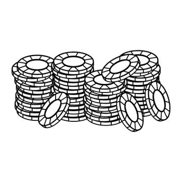 Poker games and elements in black and white イラスト素材