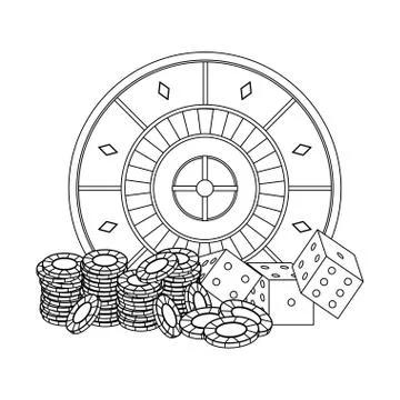 Poker games and elements in black and white Stockillustratie