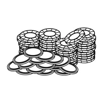 Poker games and elements in black and white 스톡 일러스트