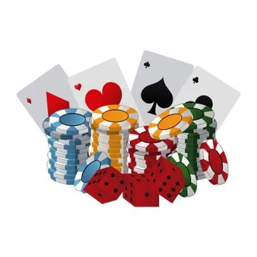 Poker games and elements Illustrazione stock