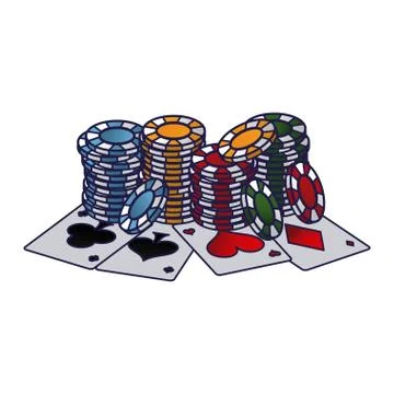 Poker games and elements Illustrazione stock