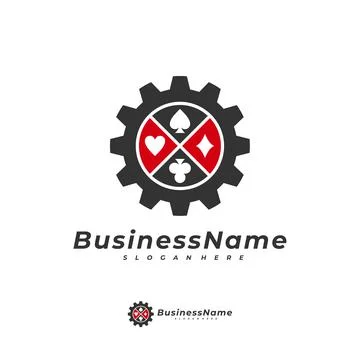 Poker Gear logo vector template, Creative Gambling logo design concept Stock Illustration