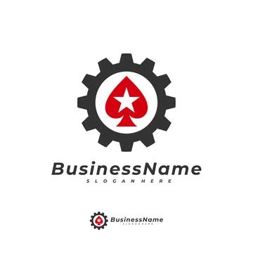 Poker Gear logo vector template, Creative Gambling logo design concept Stock Illustration