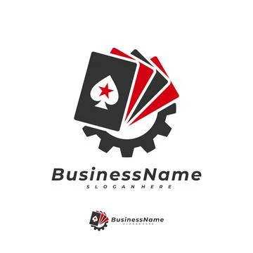 Poker Gear logo vector template, Creative Gambling logo design concept Stock Illustration