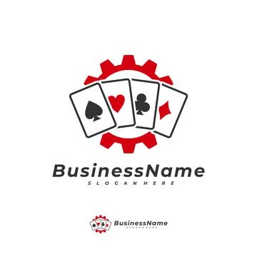 Poker Gear logo vector template, Creative Gambling logo design concept Stock Illustration