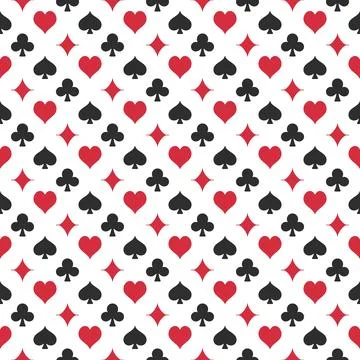 Poker Geometric Colored Seamless Pattern - Gambling vector modern background Stock Illustration