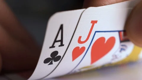 Poker hand ace of clubs jack of hearts 스톡 동영상 116094953