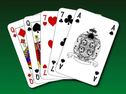Poker hand - Two pair Stock Illustration