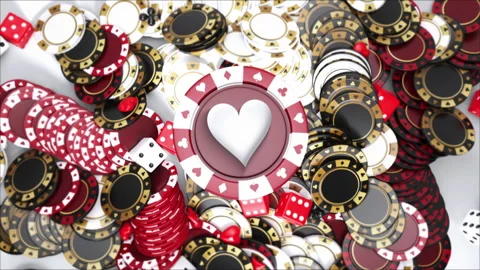 Poker Hearth Chips Background Stock Footage 231331132