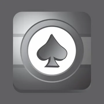 Poker icon button theme Stock Illustration