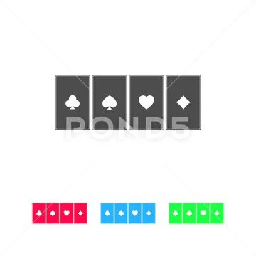 Poker icon flat Stock Illustration