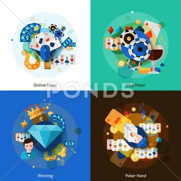 Poker icons set Stock Illustration