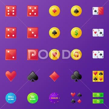 Poker icons set Stock Illustration