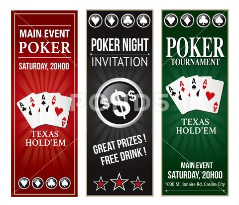 Poker invitation event vertical flyer Stock Illustration
