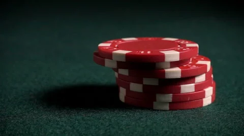Poker or Casino chips fall in super slow motion Stock Footage 61815167